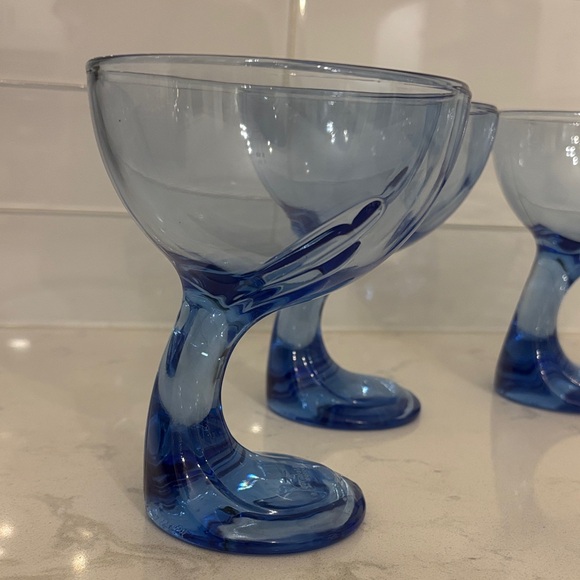 1980s Italian Bormioli Rocco Cobalt Blue Dessert / Serving Bowls — Set of 4 - Picture 2 of 11